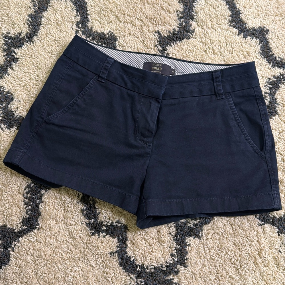 J Crew Dark Blue Chino Shorts
